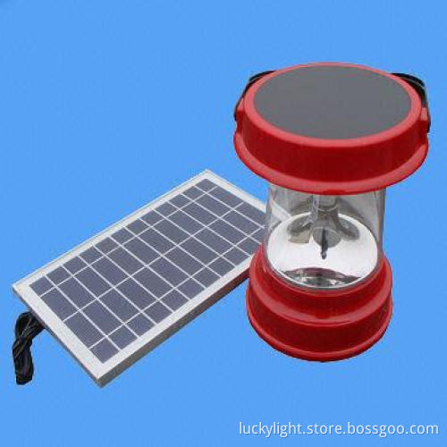 Portable solar rechargeable LED camping light